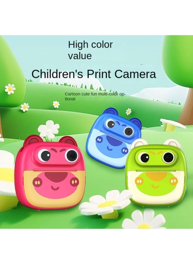 Twisoo Kids Instant Print Camera Toy, Cartoon Mini HD Digital Camera for Children, Educational Photography Toy with Thermal Printing, Portable Learning Camera, Birthday Christmas Gift for Boys (Green) - Image 3